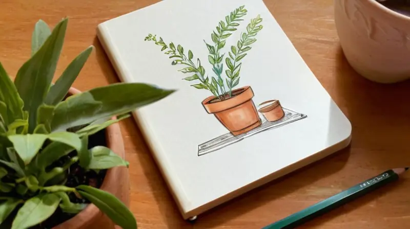 Mesa de madera con arte y café