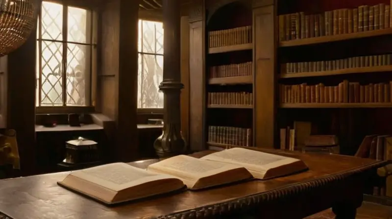 Biblioteca antigua llena de libros y conocimiento