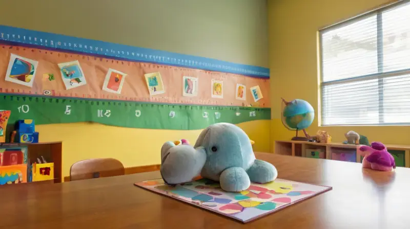 Aula colorida llena de curiosidad y aprendizaje