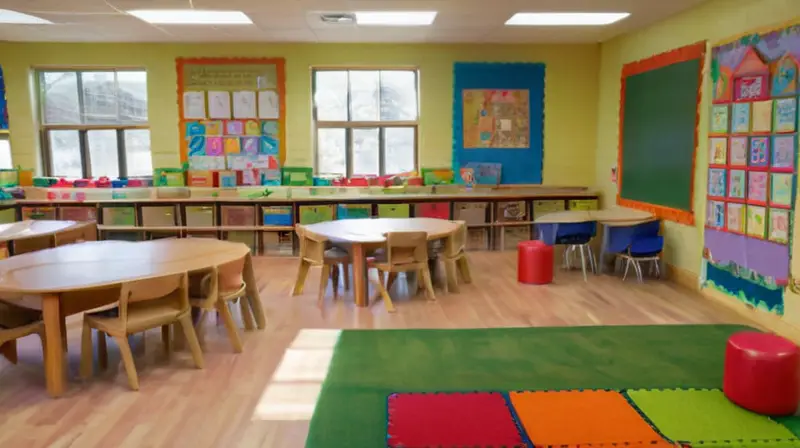 Aula luminosa con niños jugando y aprendiendo