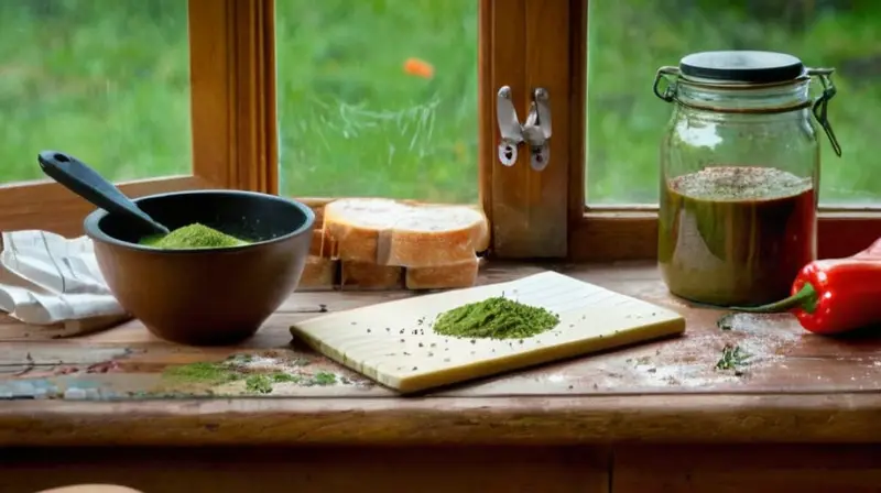 Cocina rústica llena de ingredientes y creatividad