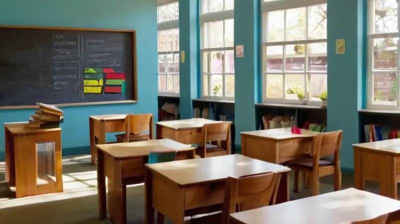 Aula luminosa y acogedora para aprender